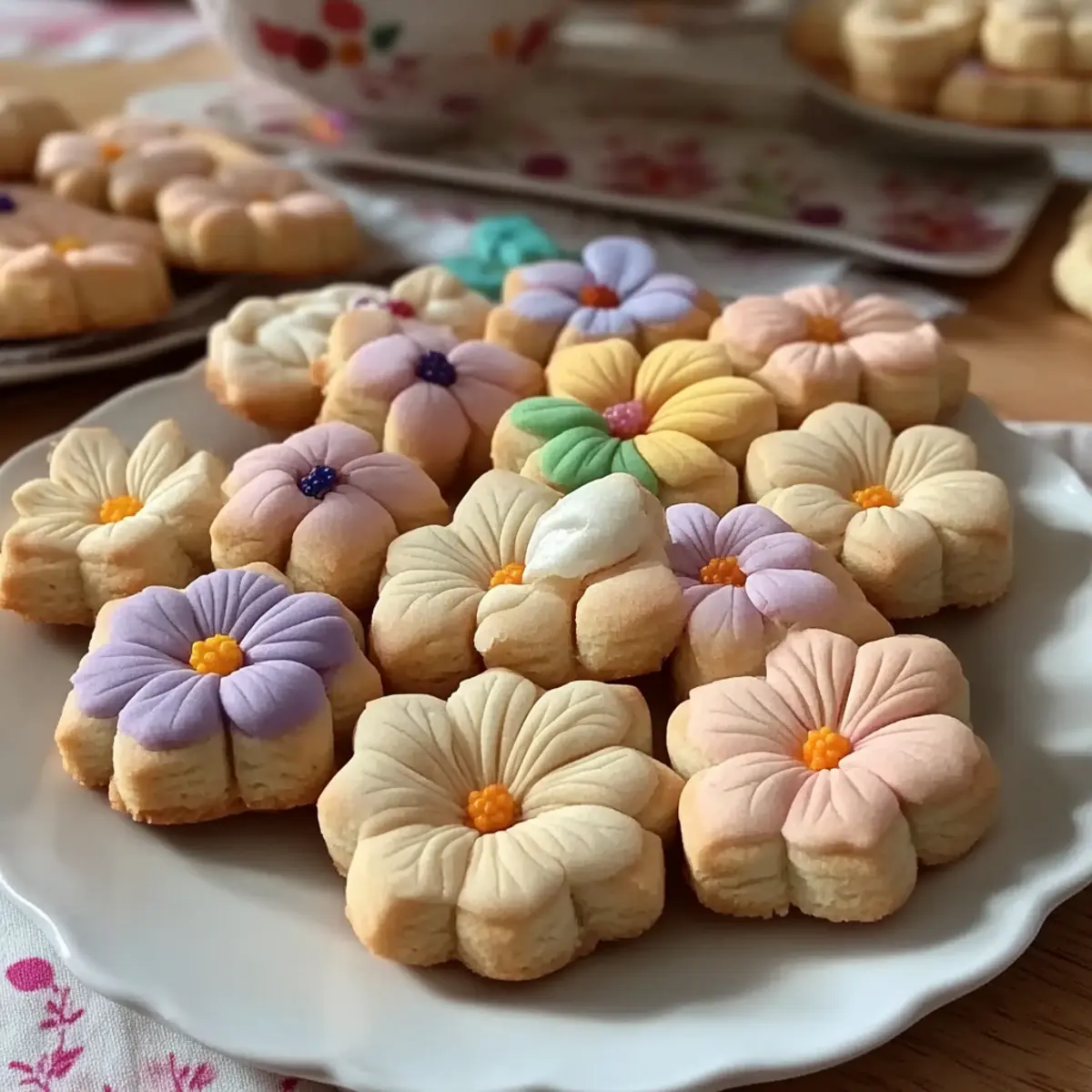 Spring Flower Shortbread Cookies