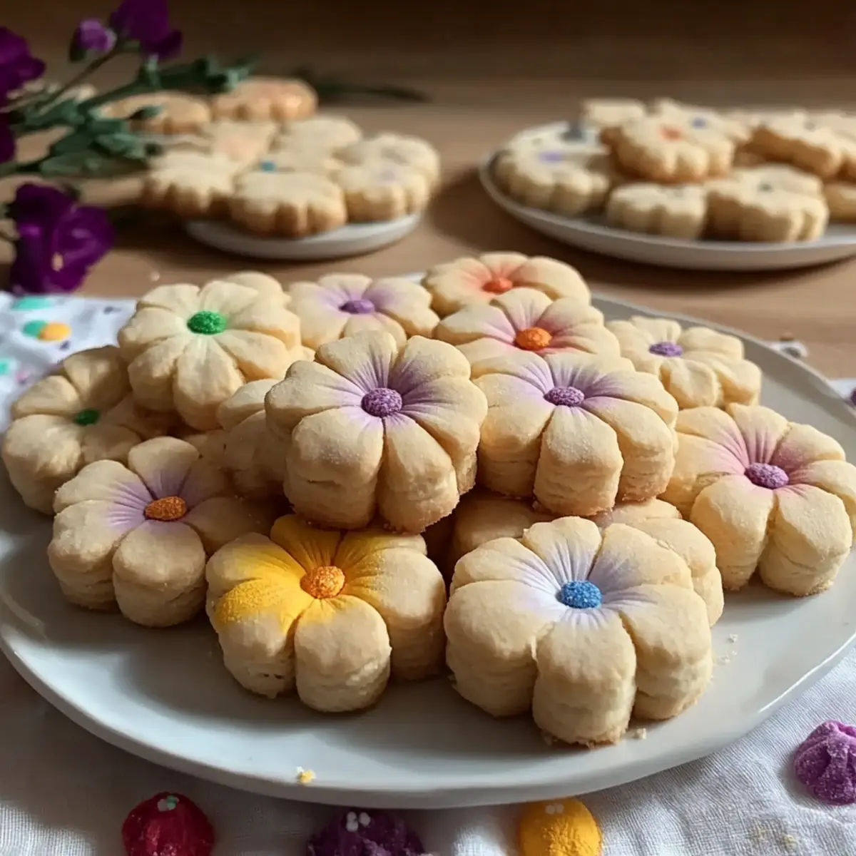 Spring Flower Shortbread Cookies