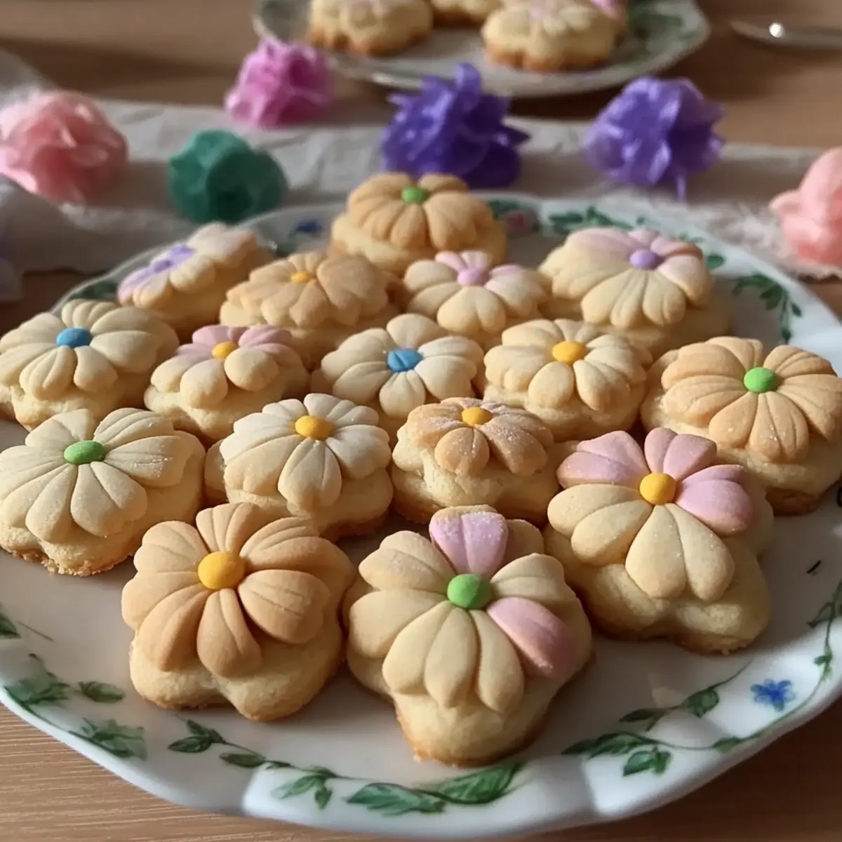 Spring Flower Shortbread Cookies