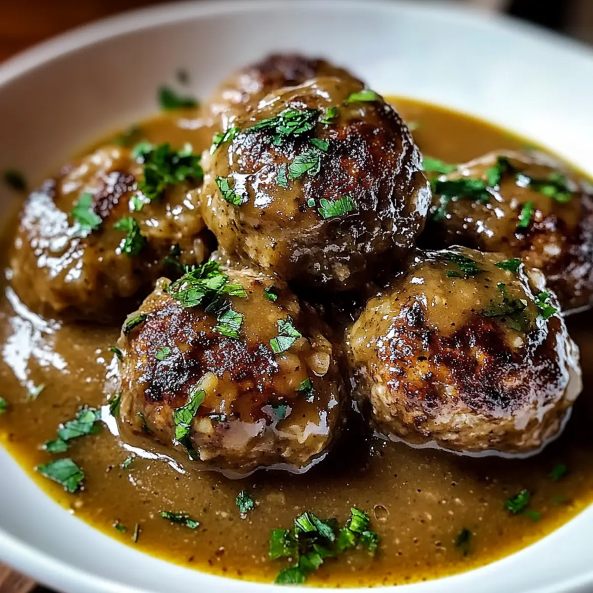 Stuffed Meatballs in Guinness Gravy