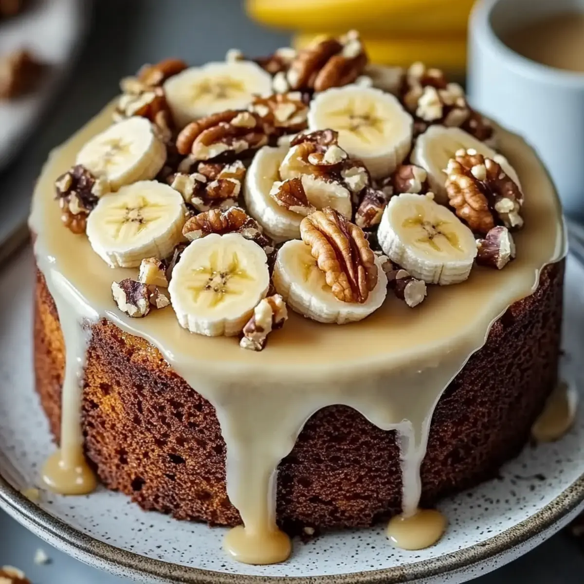 Vanilla Banana Walnut Cake