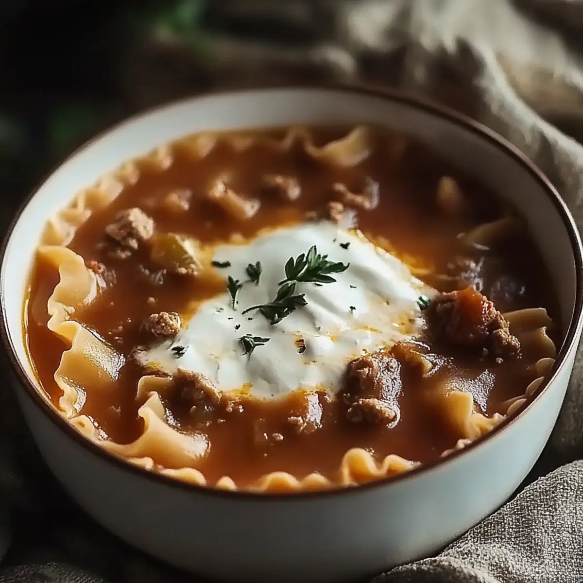 Warm and Cozy Lasagna Soup