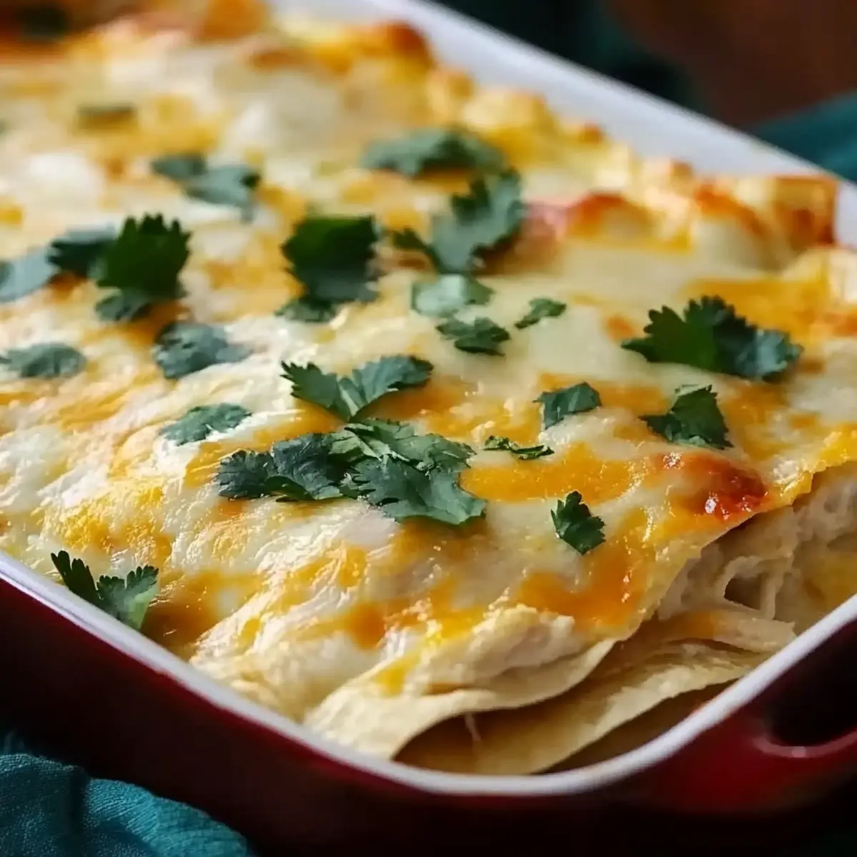 White Chicken Enchilada Casserole
