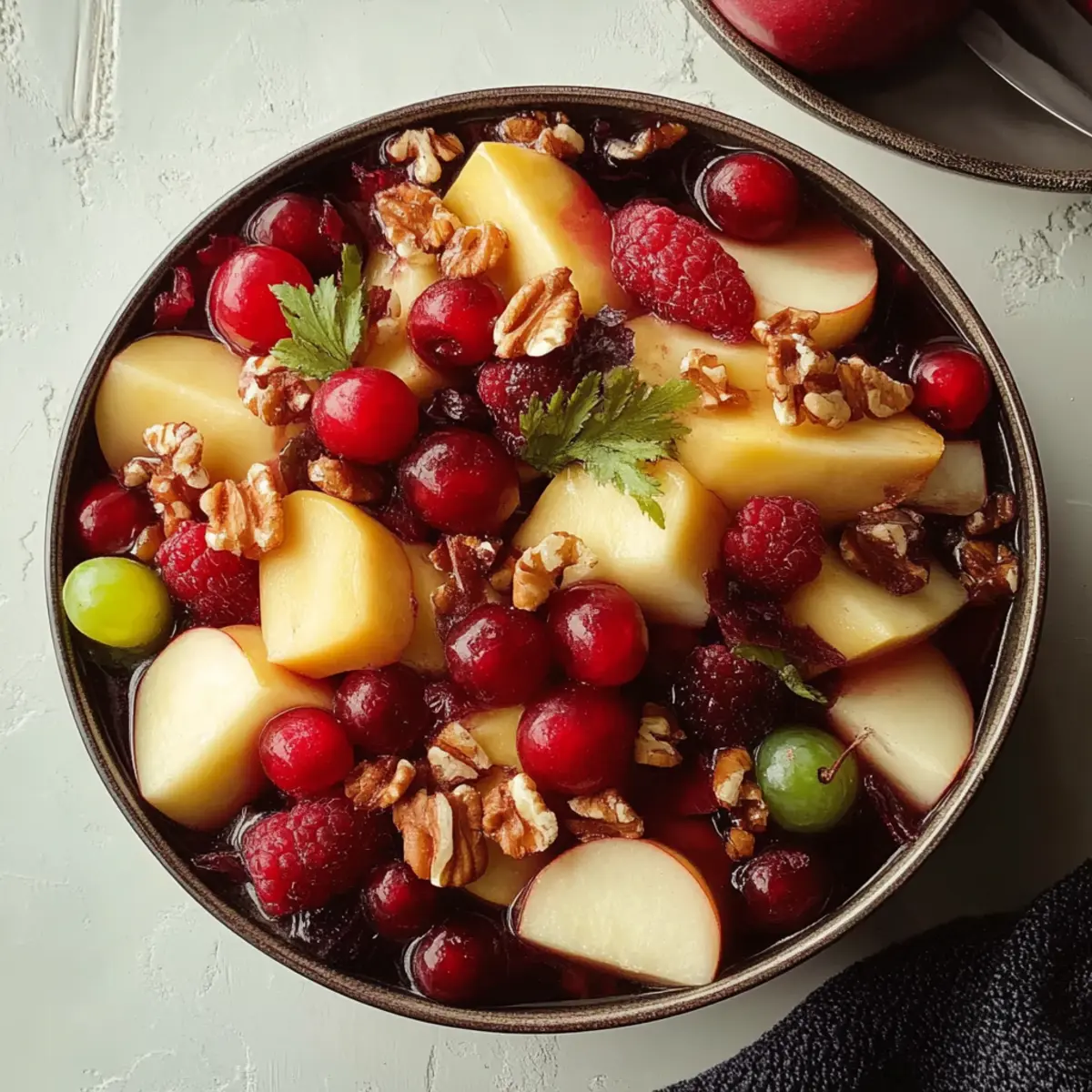 Winter Fruit Salad with Cinnamon Vanilla Dressing