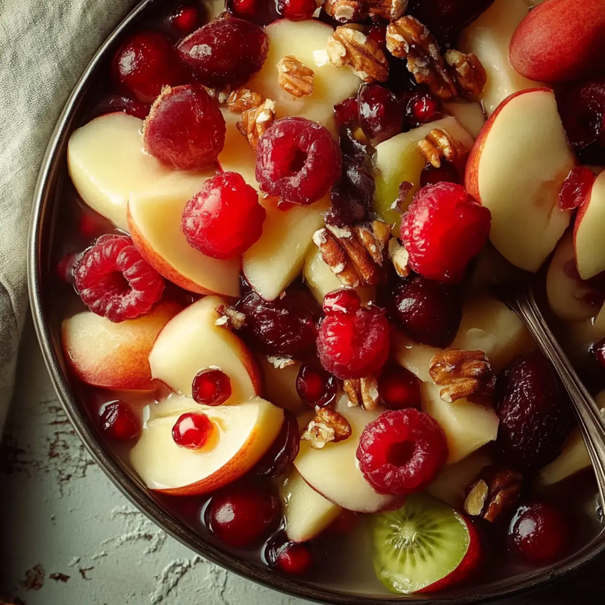 Winter Fruit Salad with Cinnamon Vanilla Dressing