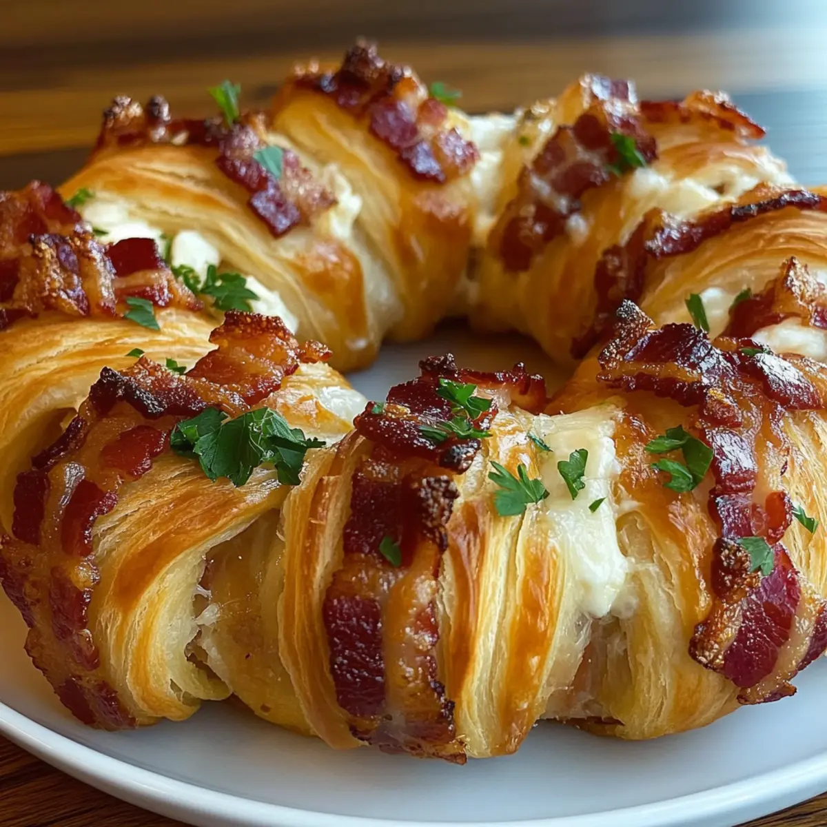 Bacon Brie Crescent Wreath