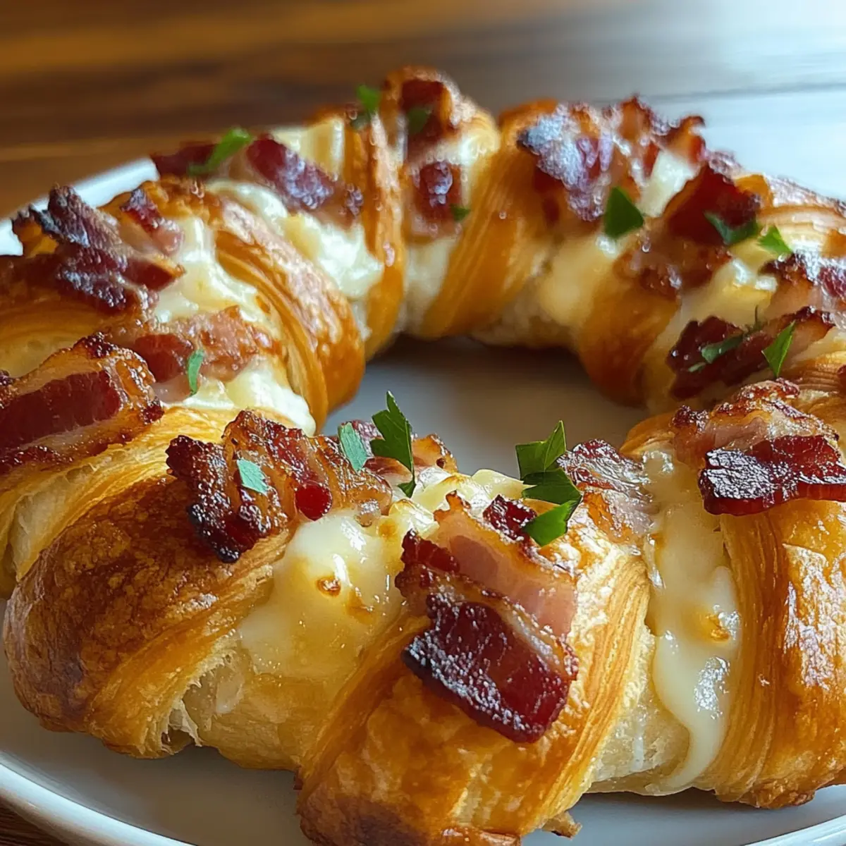 Bacon Brie Crescent Wreath