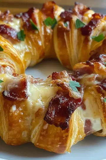 Bacon Brie Crescent Wreath