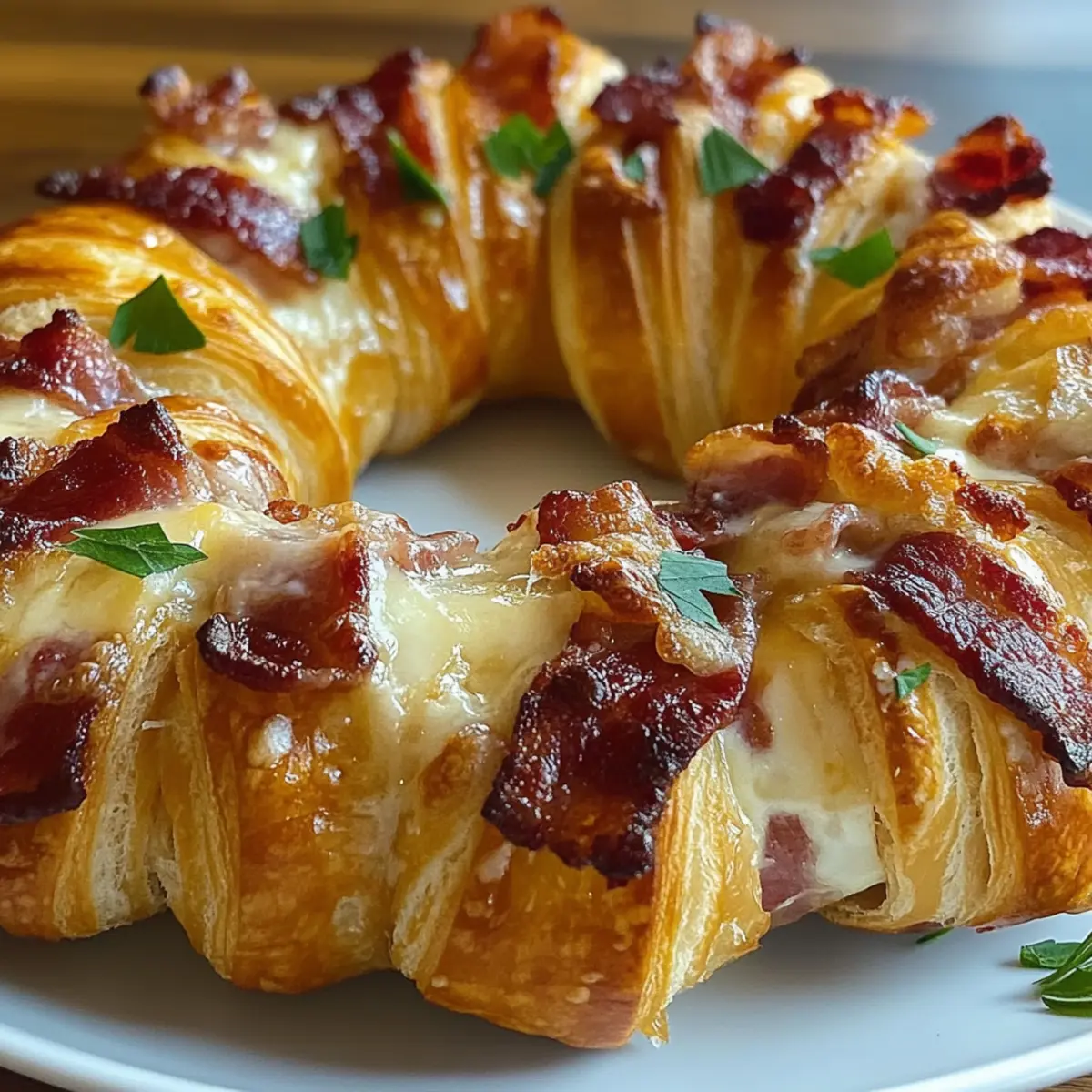 Bacon Brie Crescent Wreath