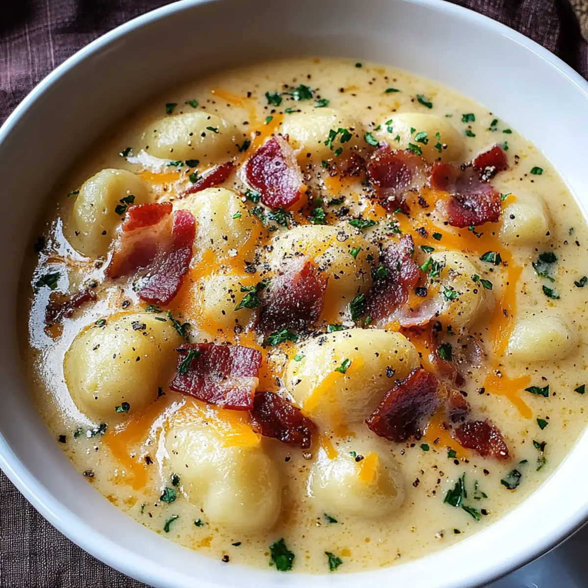 Bacon Cheddar Gnocchi Soup