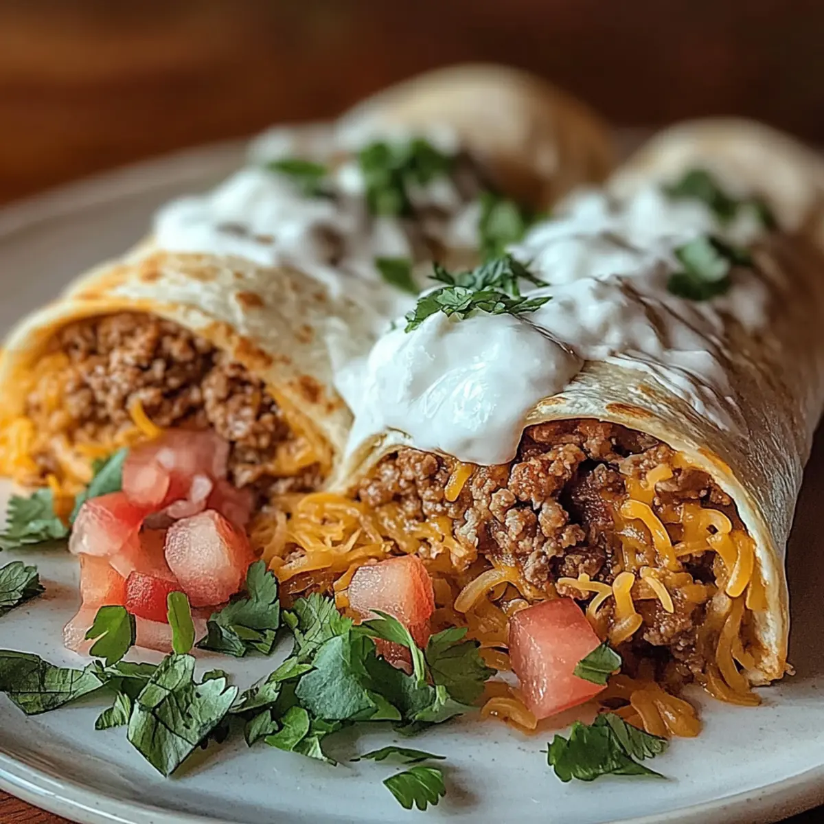 Beefy Melt Burritos