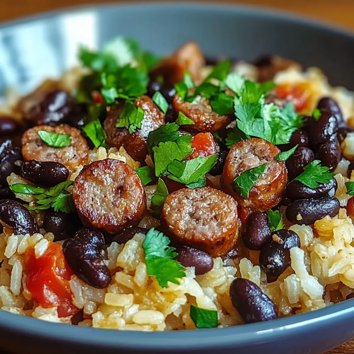 Black Beans, Sausage and Rice Skillet