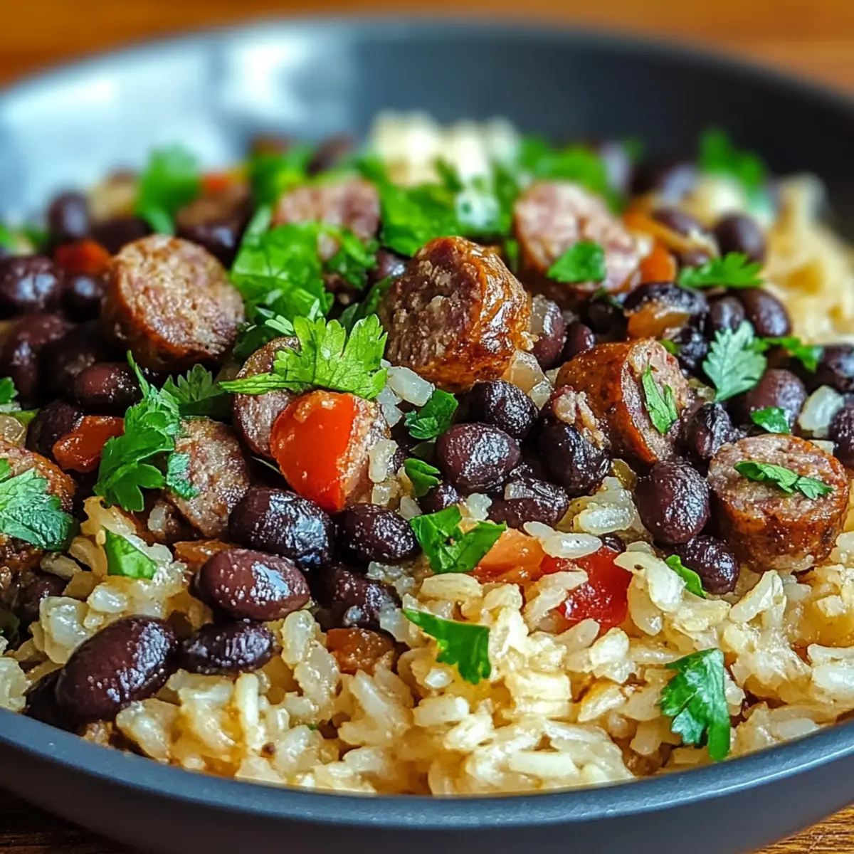 Black Beans, Sausage and Rice Skillet