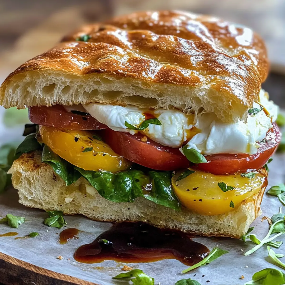 Burrata Italian Focaccia Sandwich
