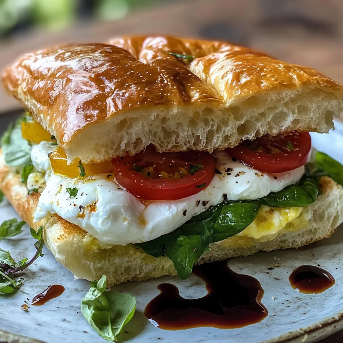 Burrata Italian Focaccia Sandwich