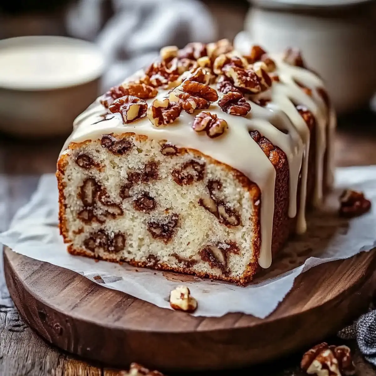 Butter Pecan Cake Loaf with Cream Cheese Icing