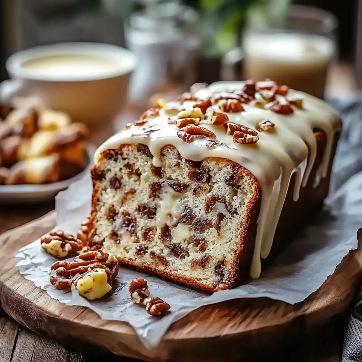 Butter Pecan Cake Loaf with Cream Cheese Icing