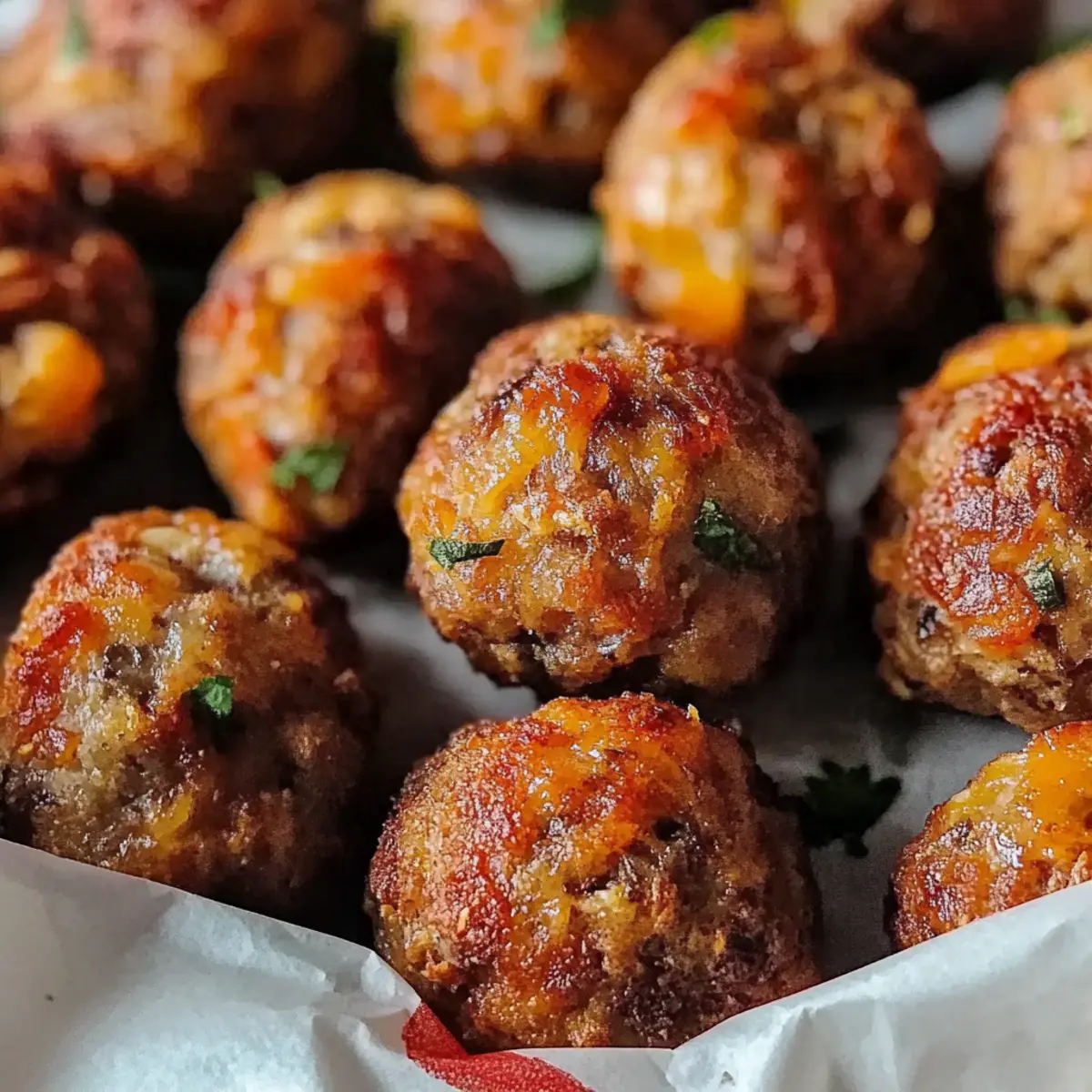 Cheddar Bay Beef Sausage Balls
