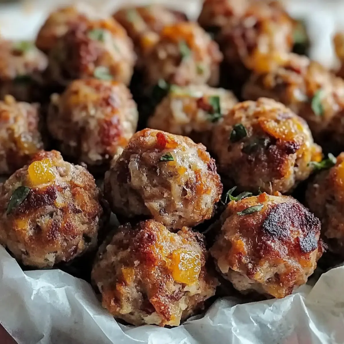 Cheddar Bay Beef Sausage Balls