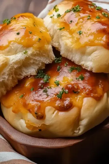 Cheesy Garlic Dinner Rolls