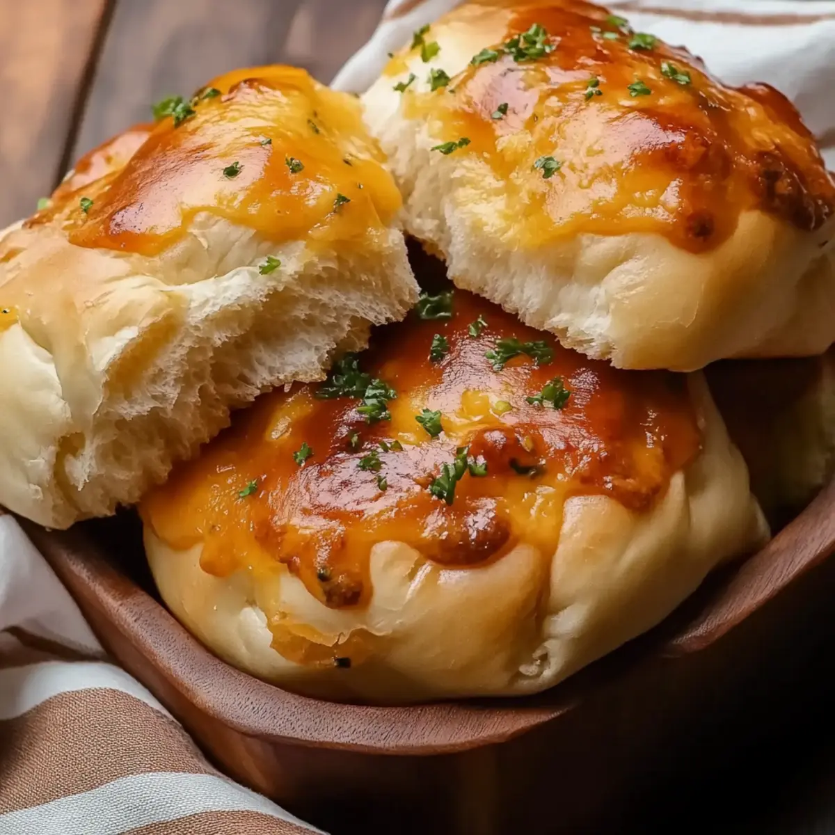 Cheesy Garlic Dinner Rolls