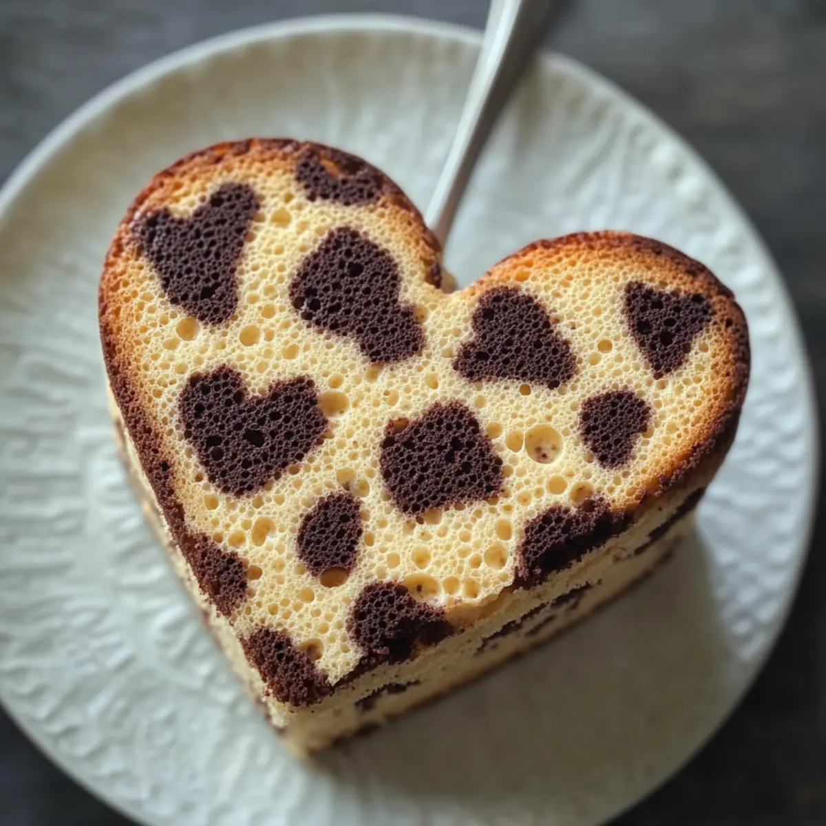 Cheetah Print Heart Cake