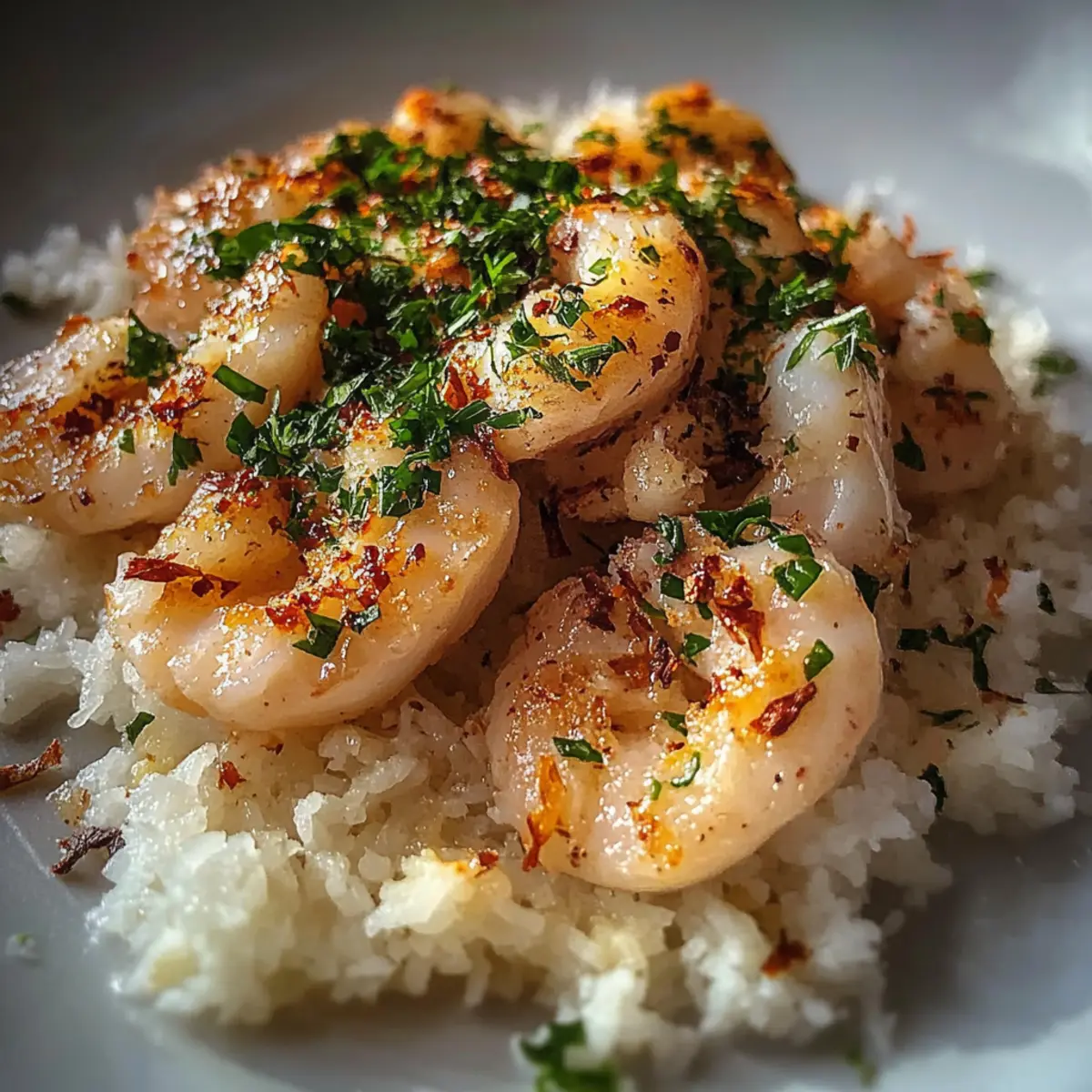 Chicken Scampi with Garlic Parmesan Rice