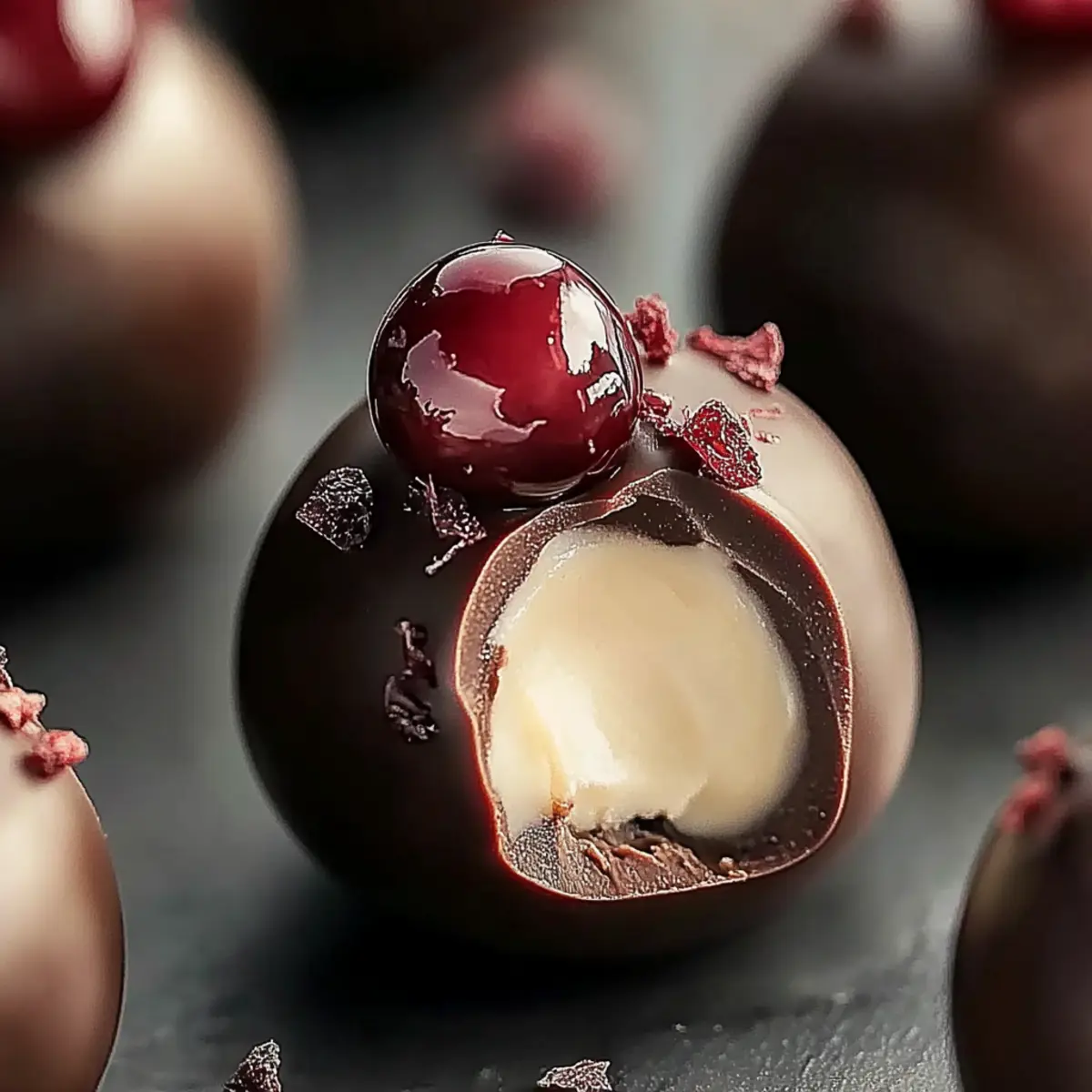 Chocolate Cherry Cheesecake Truffles