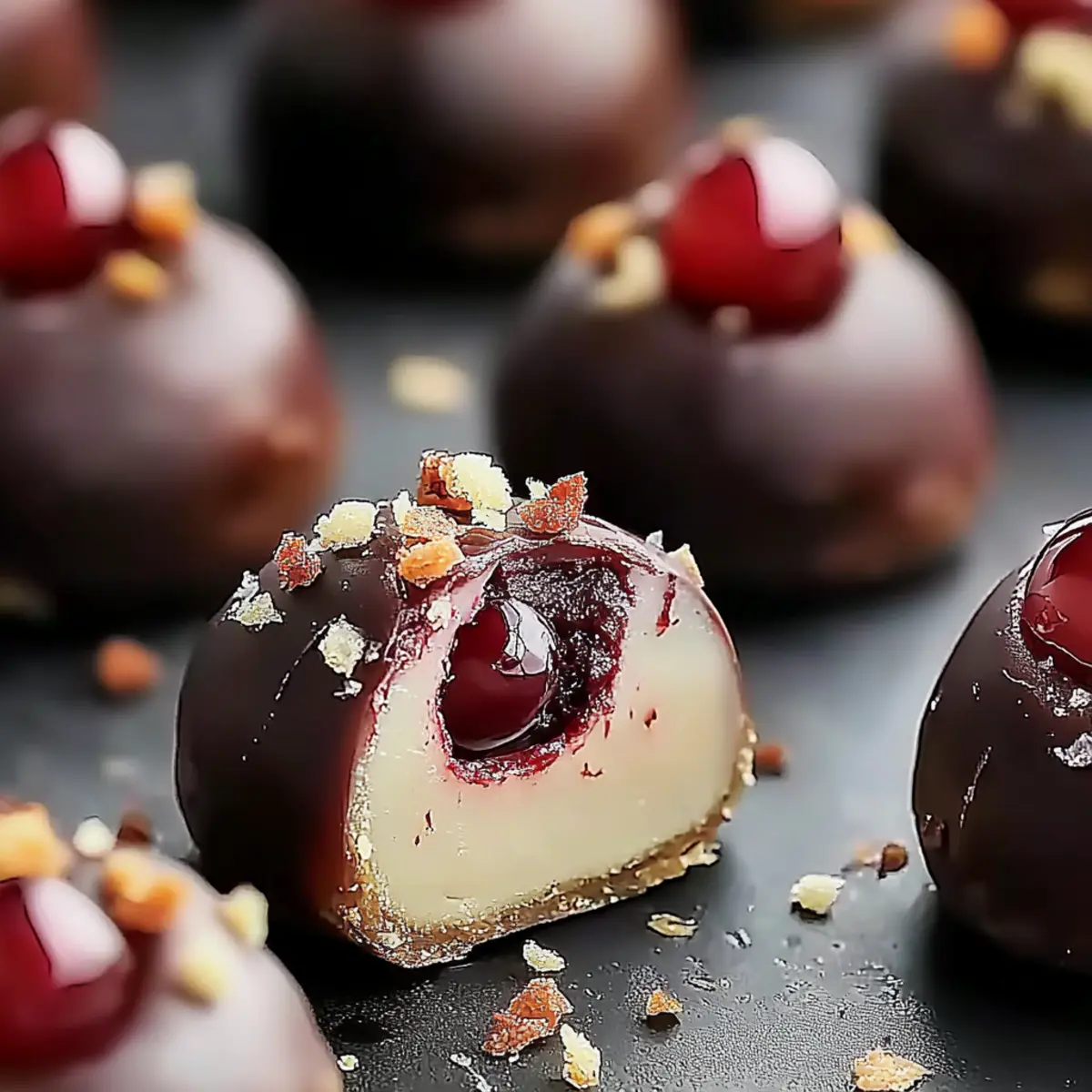 Chocolate Cherry Cheesecake Truffles