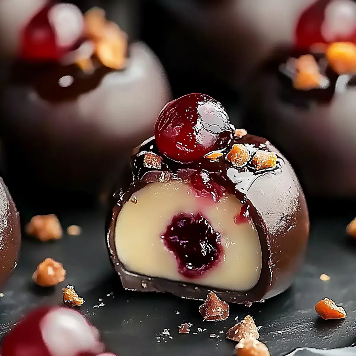 Chocolate Cherry Cheesecake Truffles