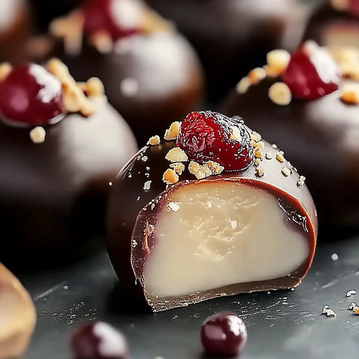 Chocolate Cherry Cheesecake Truffles