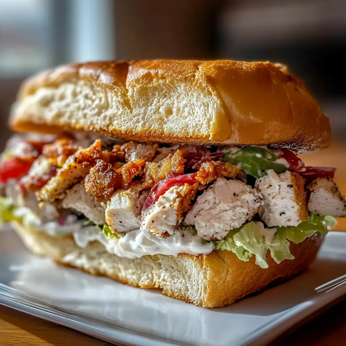 Chopped Chicken Bacon Ranch Sandwich