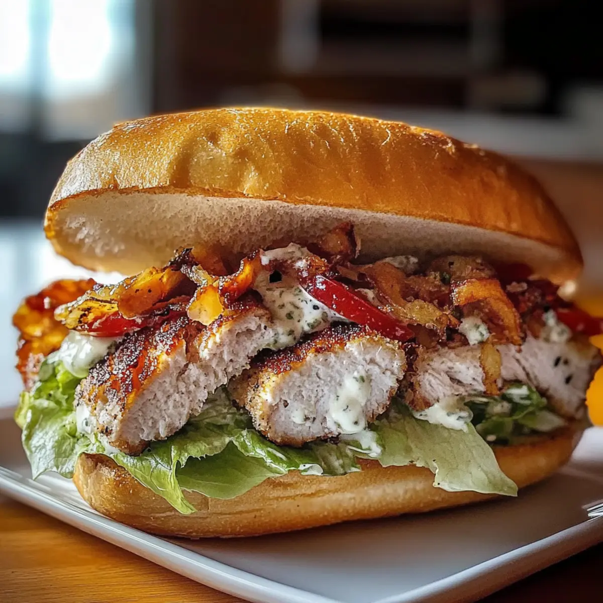 Chopped Chicken Bacon Ranch Sandwich