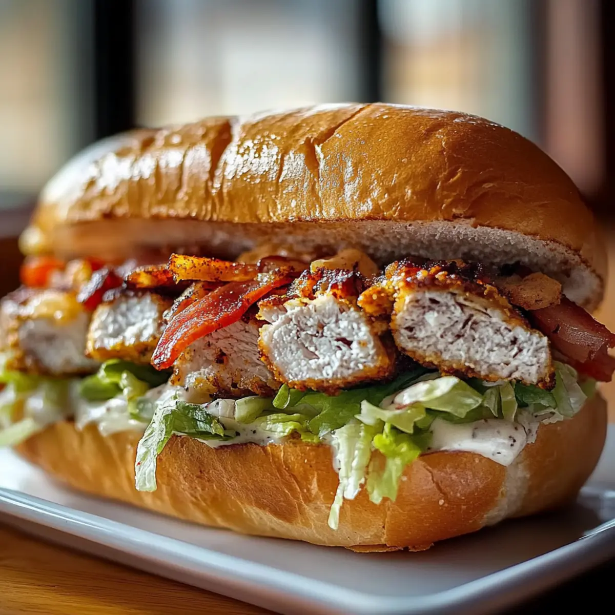 Chopped Chicken Bacon Ranch Sandwich