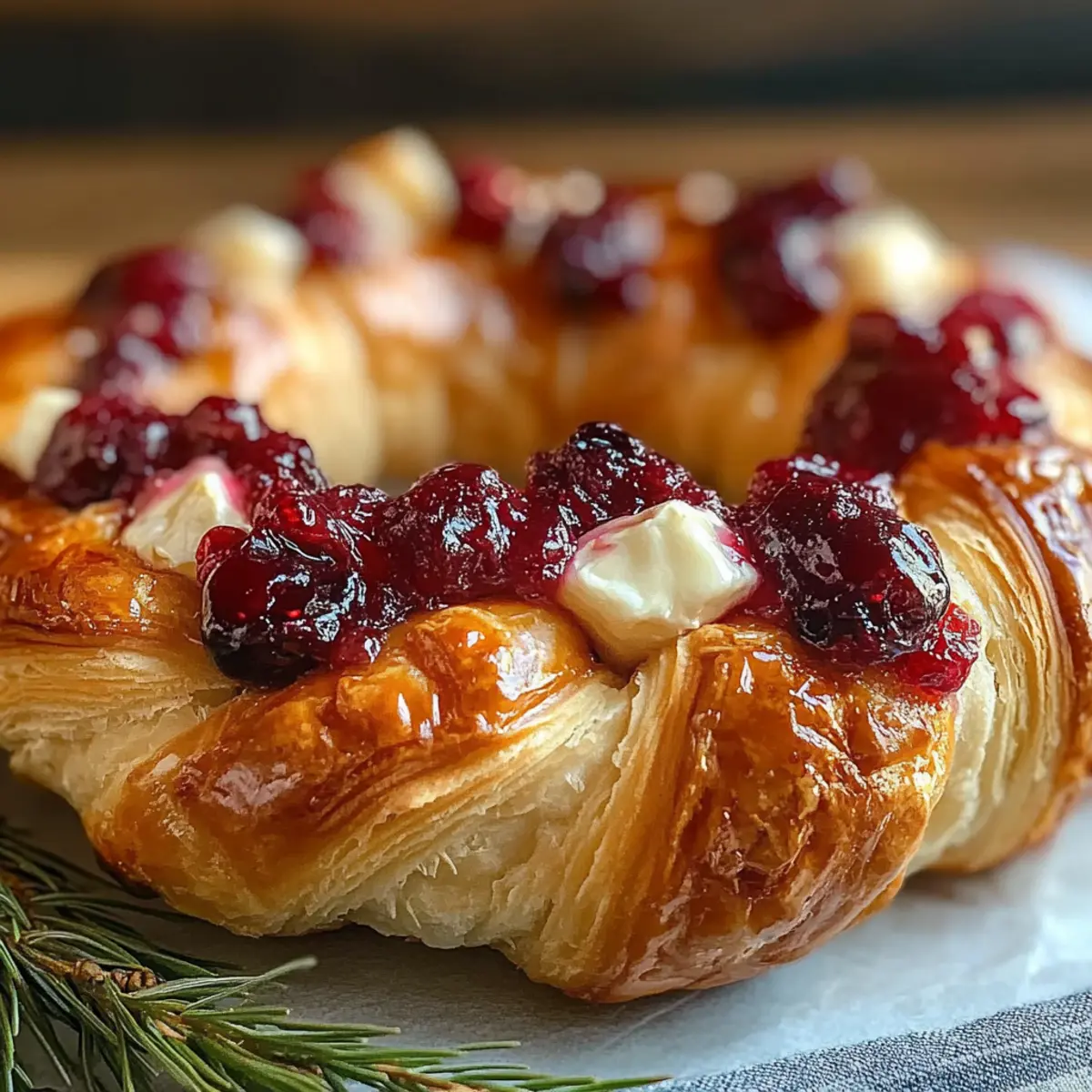 Cranberry Brie Crescent Ring