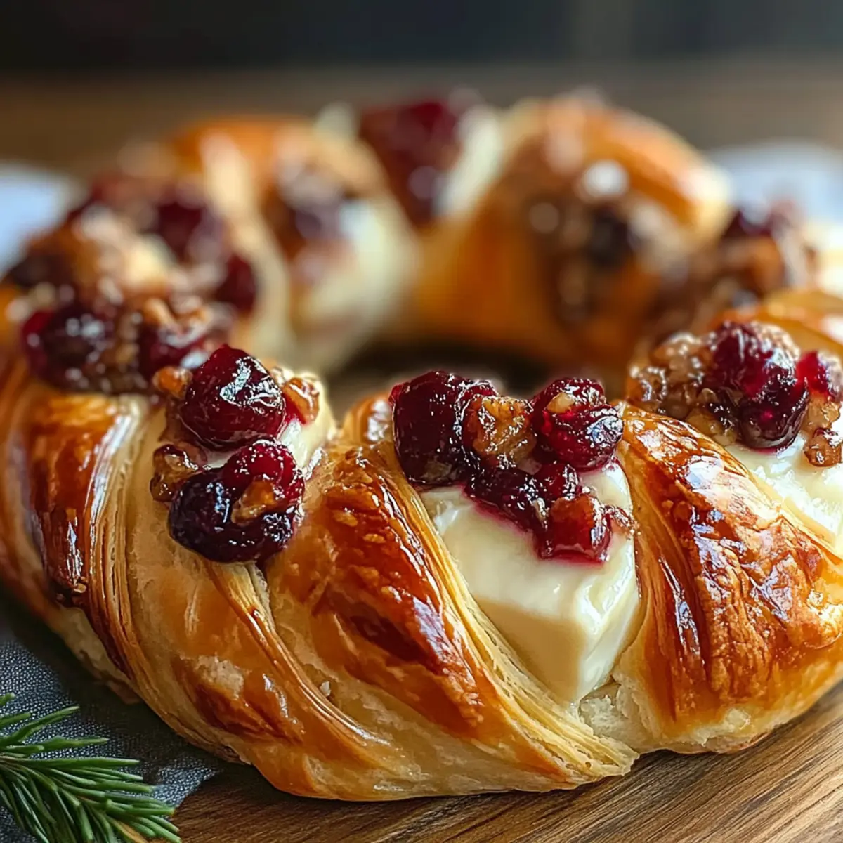 Cranberry Brie Crescent Ring