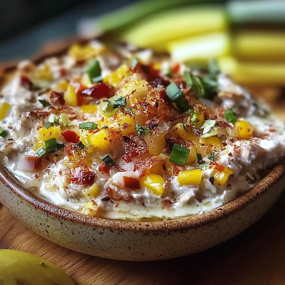 Creamy Banana Pepper Chicken Dip