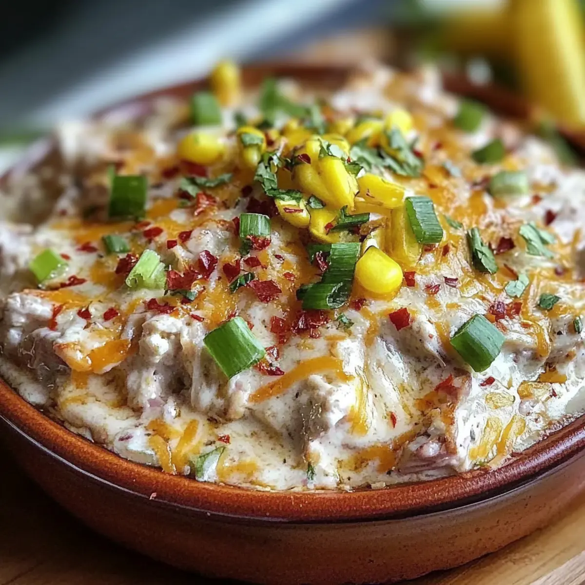 Creamy Banana Pepper Chicken Dip