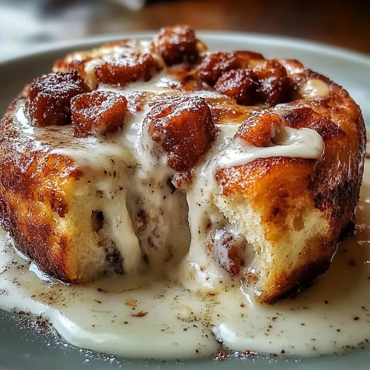 Creamy Eggnog Donut Bread Pudding