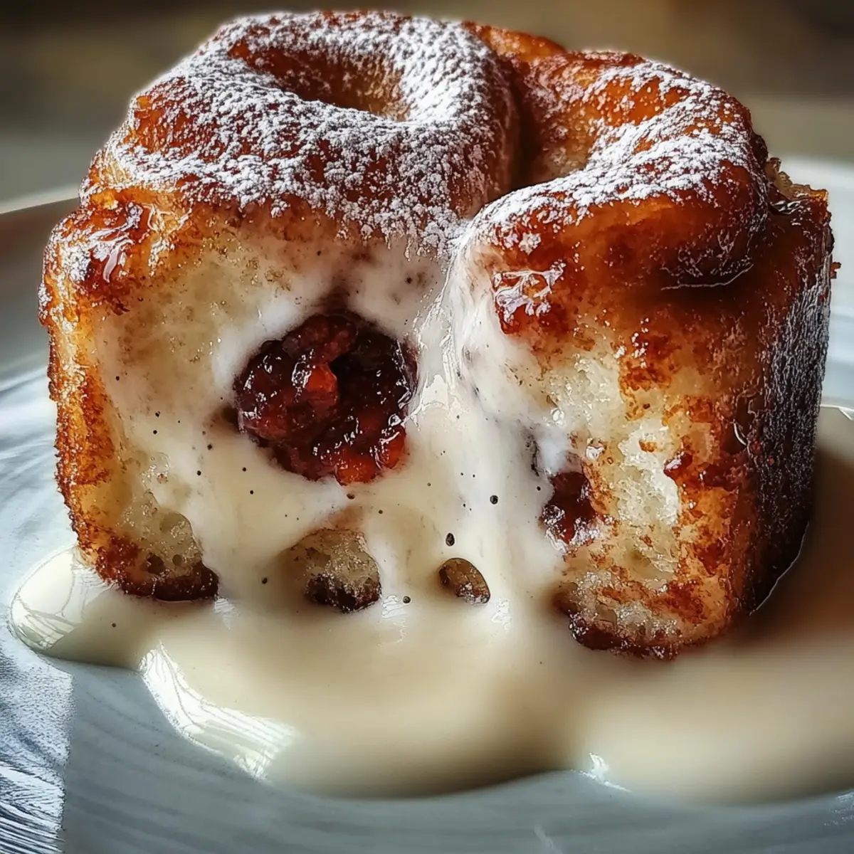 Creamy Eggnog Donut Bread Pudding