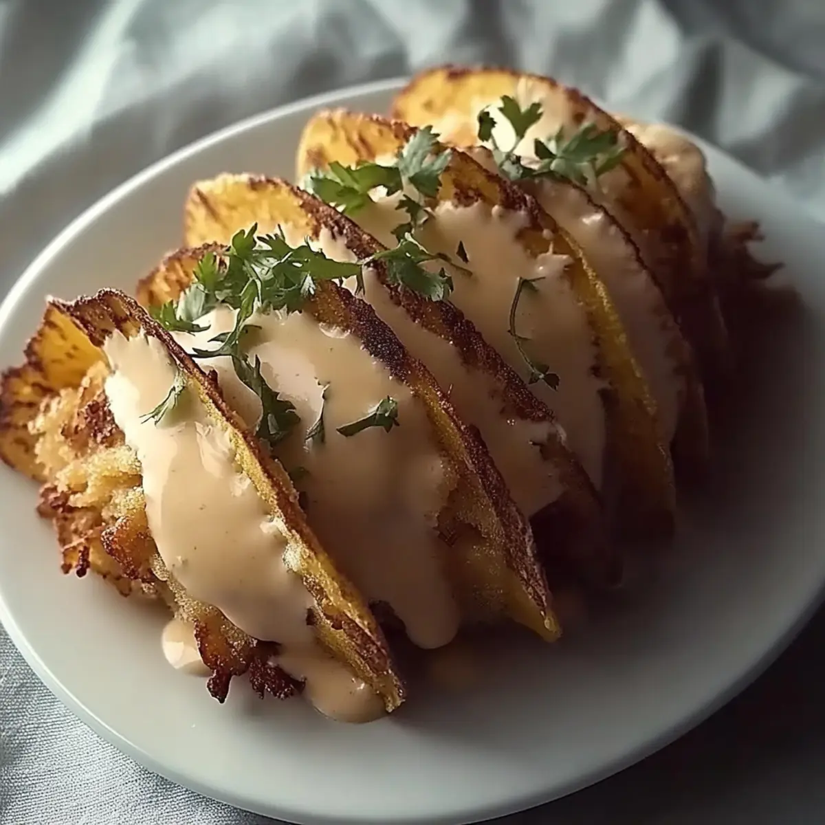 Crispy Chicken Alfredo Tacos