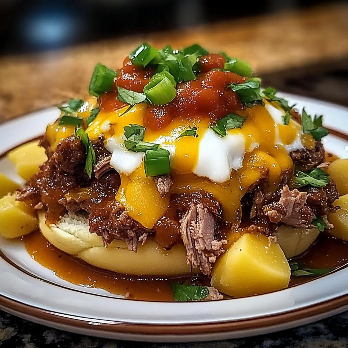 Crockpot Loaded Steak and Potato Bake