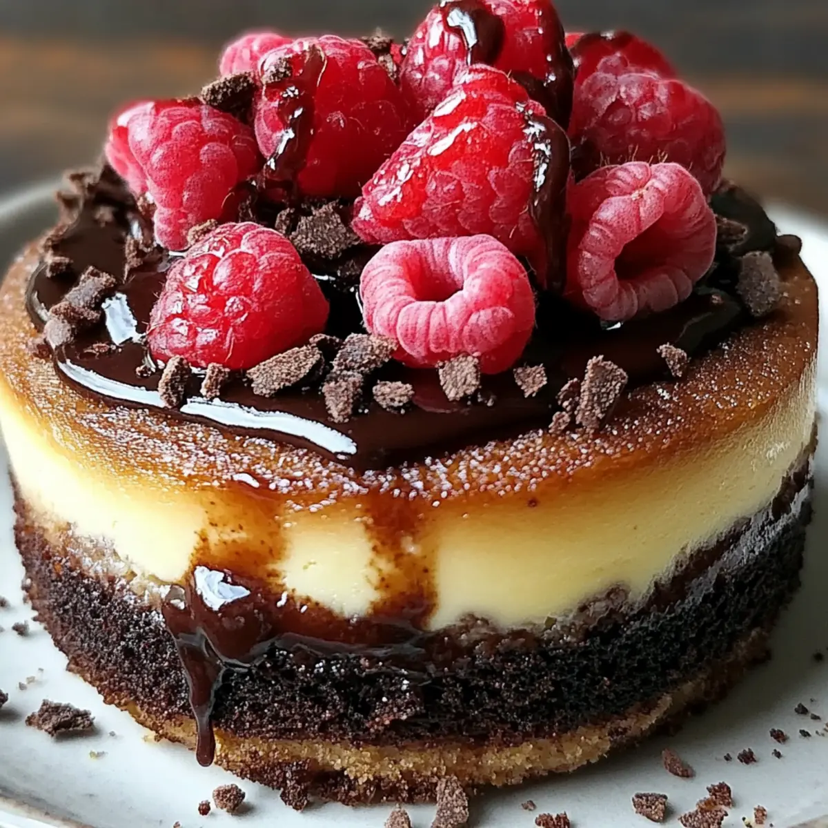 Decadent Dark Chocolate Raspberry Cheesecake