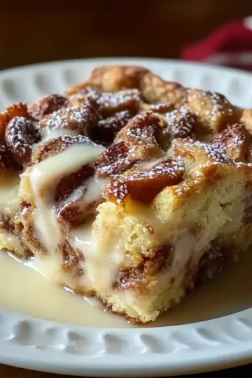 Festive Cinnamon Swirl Eggnog Bread Pudding