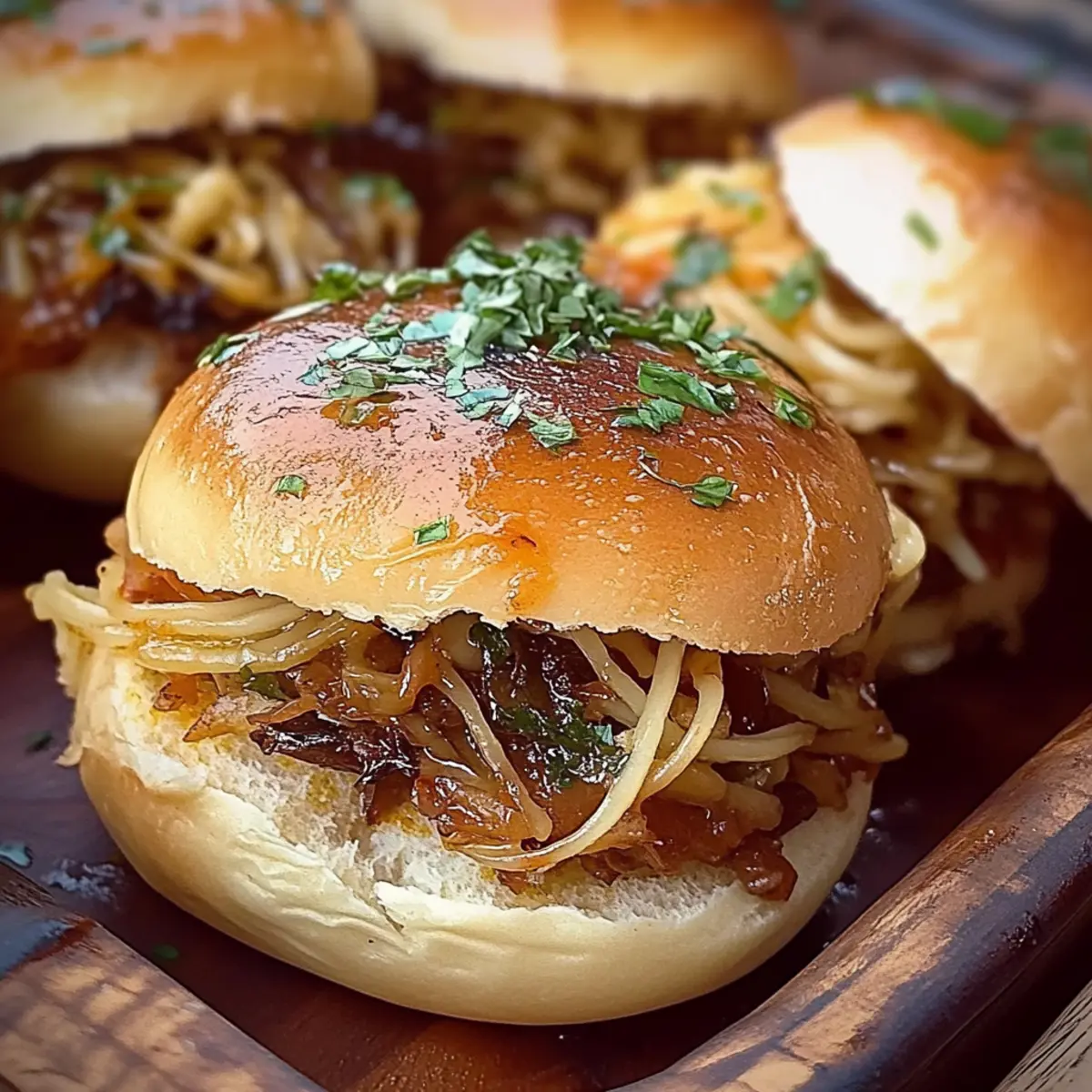 Garlic Pulled Beef Sliders
