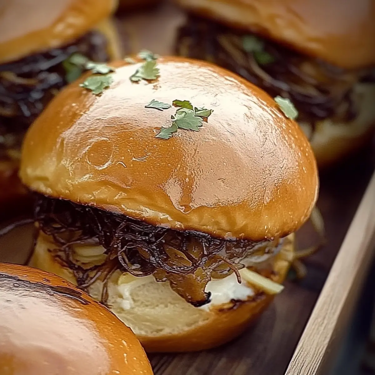Garlic Pulled Beef Sliders