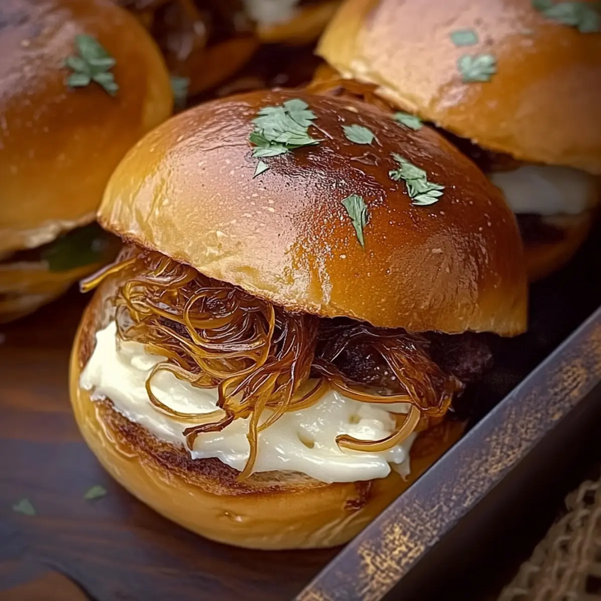 Garlic Pulled Beef Sliders