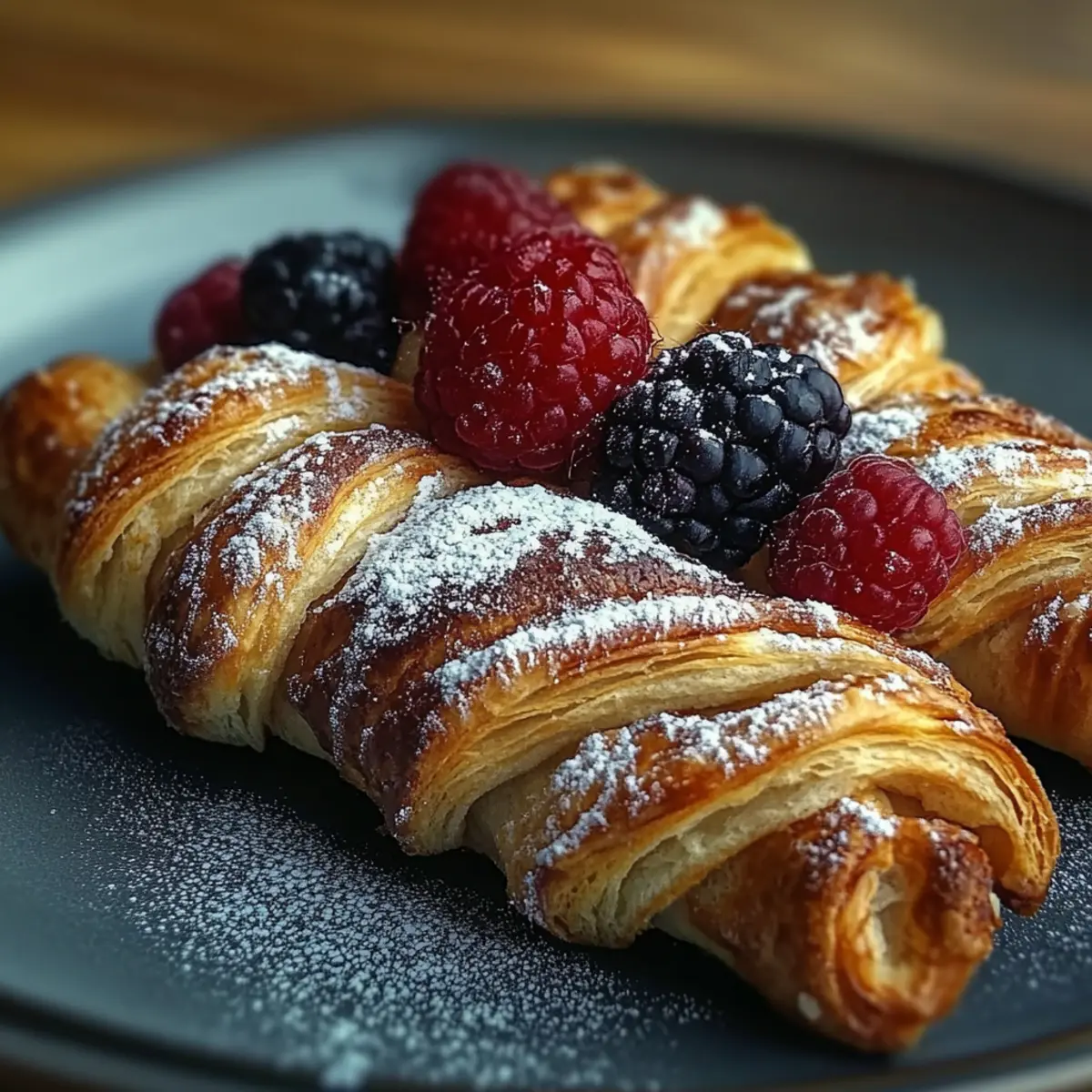 Golden Flaky Berry Puff Pastry Twists