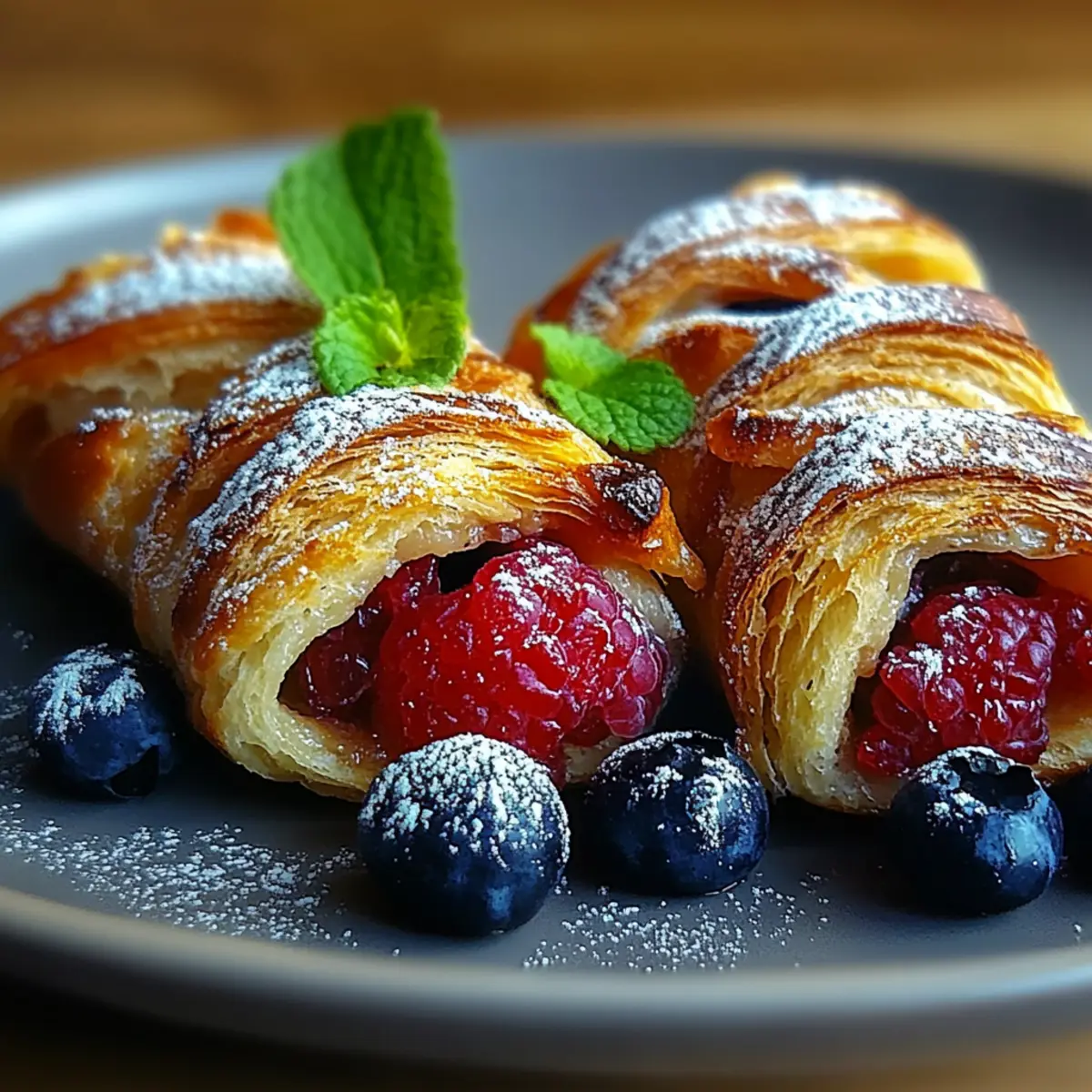 Golden Flaky Berry Puff Pastry Twists