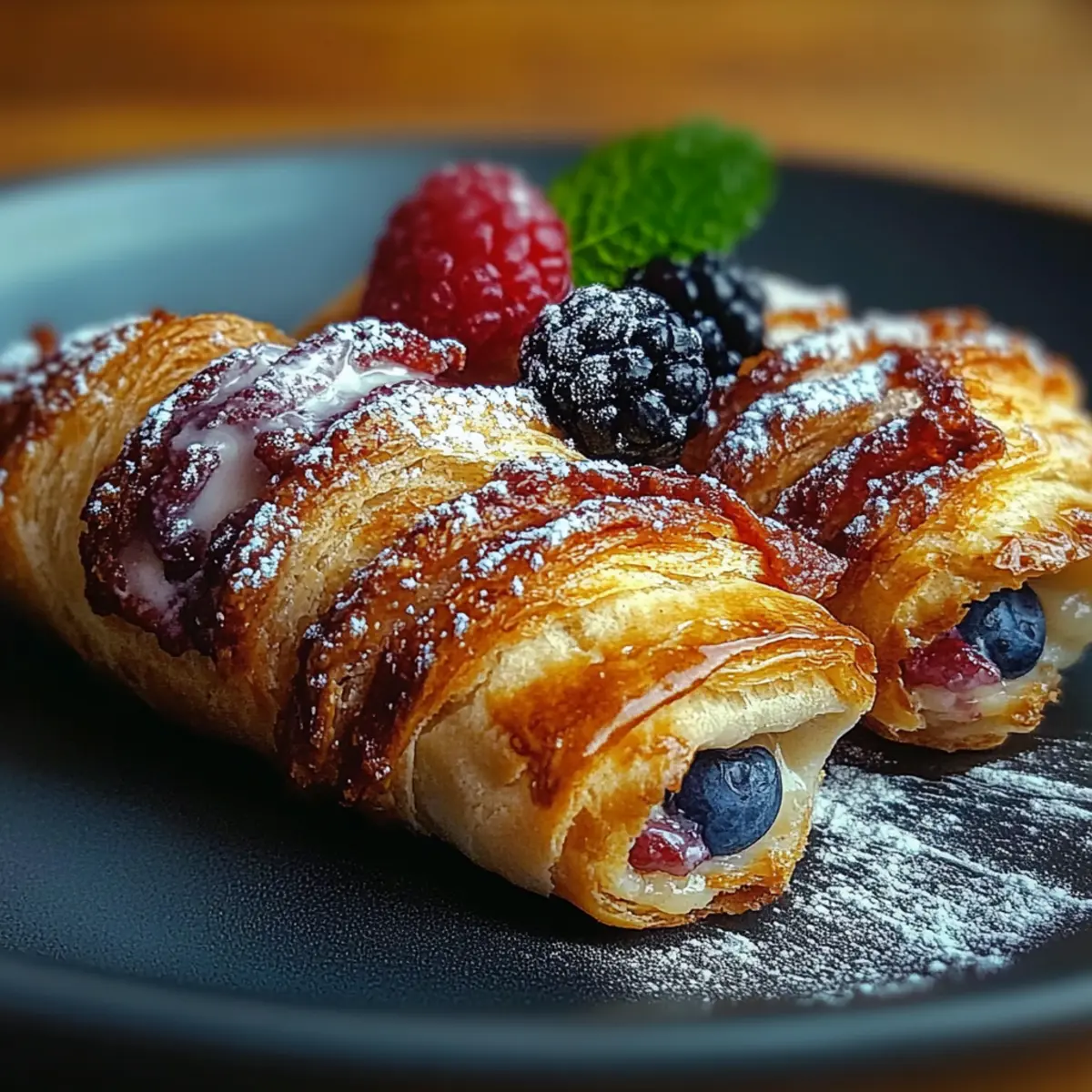 Golden Flaky Berry Puff Pastry Twists